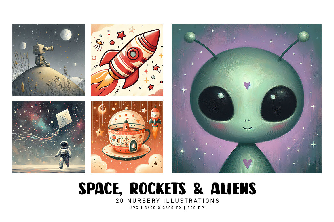 Space Rockets & Aliens - Nursery