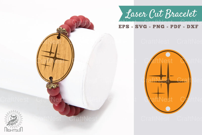 Sparkling Stars Laser Cut Bracelet Design Bundle - CraftNest - Digital Crafting and Art