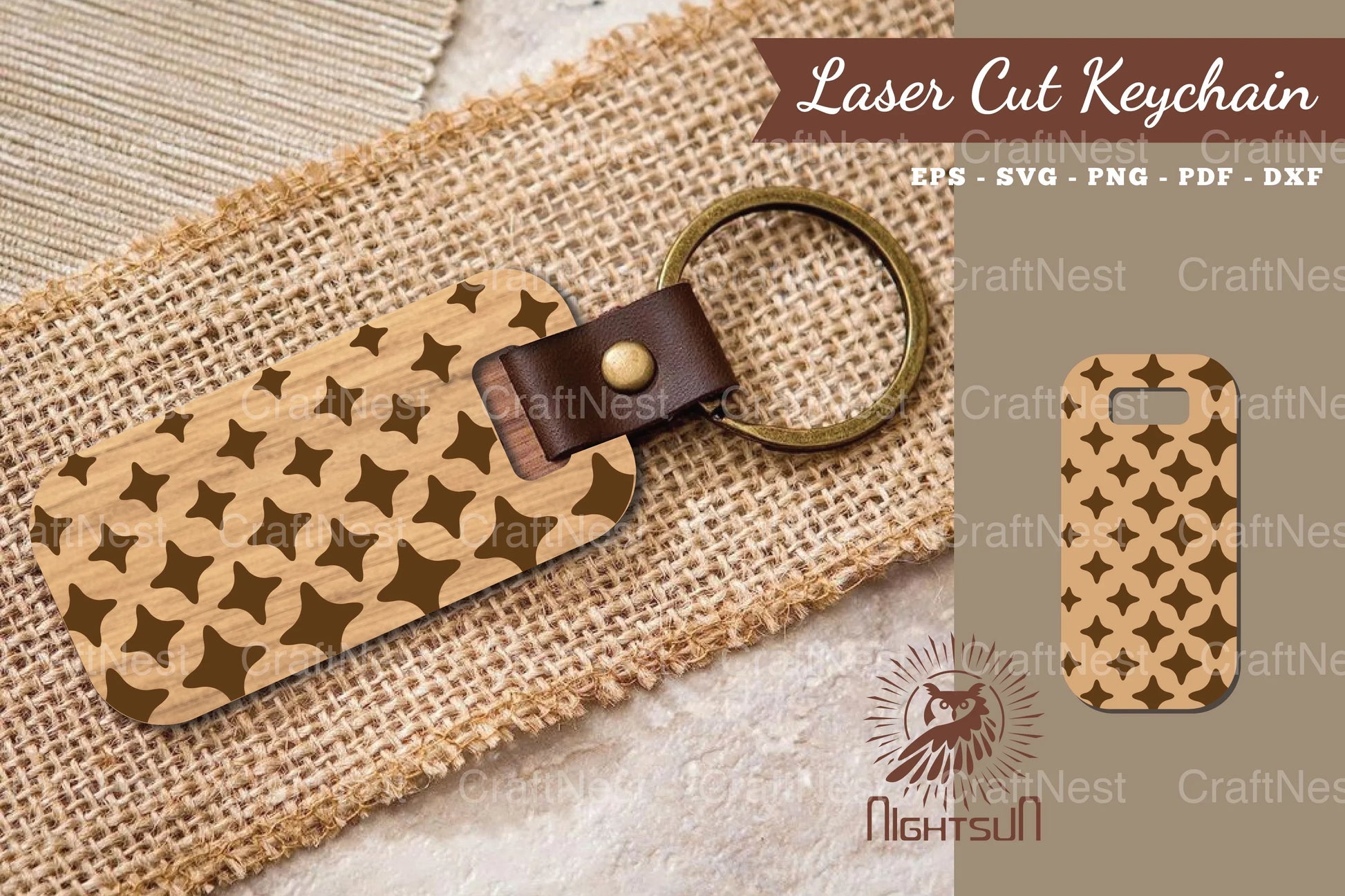 Sparkling Stars Laser Cut Keychain Design Bundle - CraftNest - Digital Crafting and Art