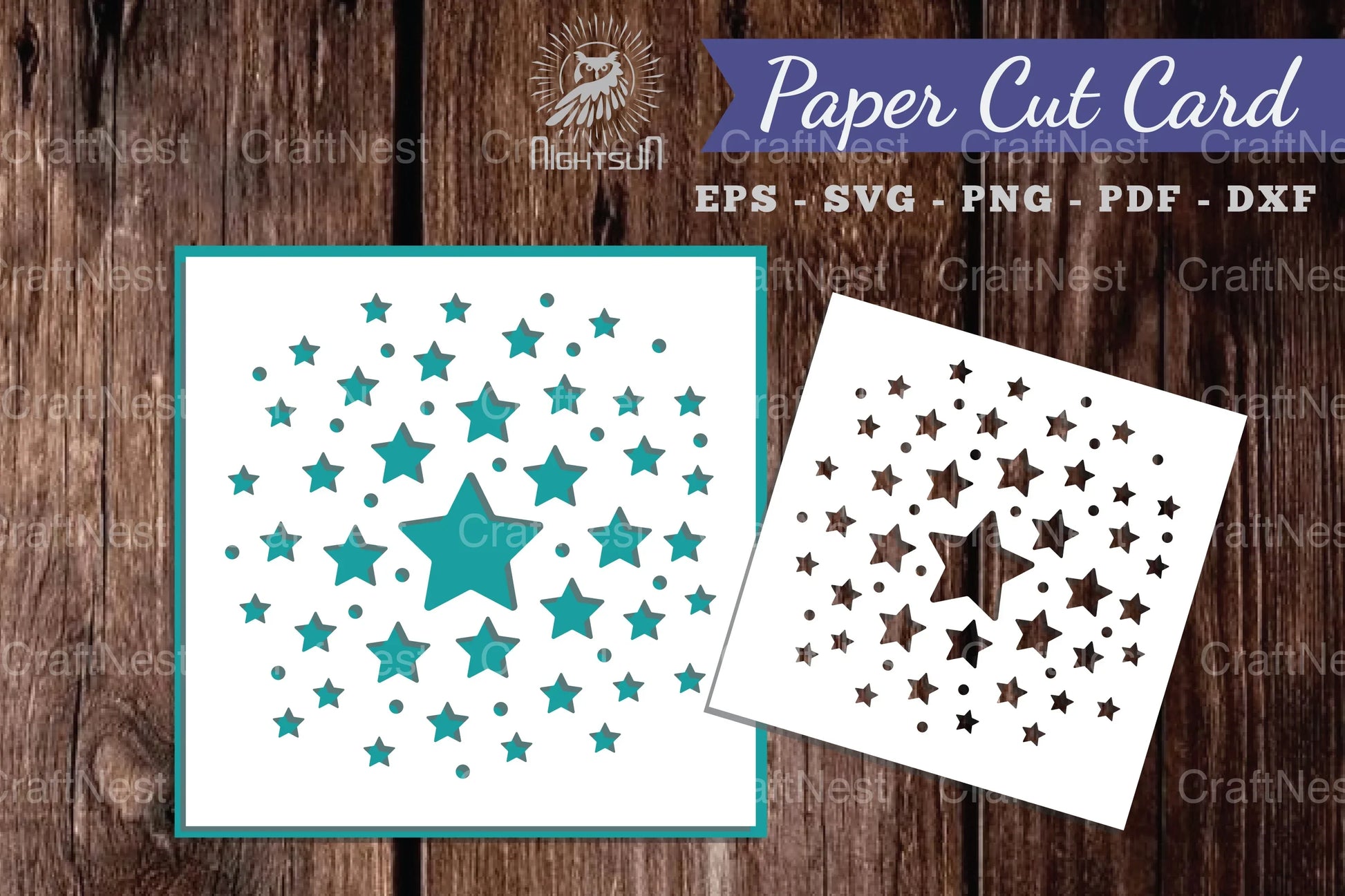 Parkling Stars Papercut Card SVG Design Bundle - CraftNest - Digital Crafting and Art