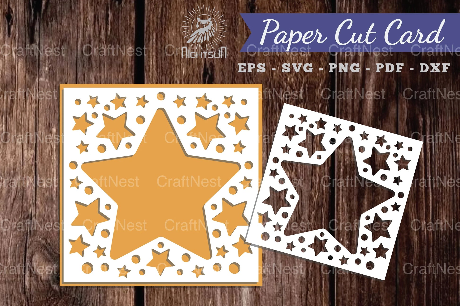 Parkling Stars Papercut Card SVG Design Bundle - CraftNest - Digital Crafting and Art
