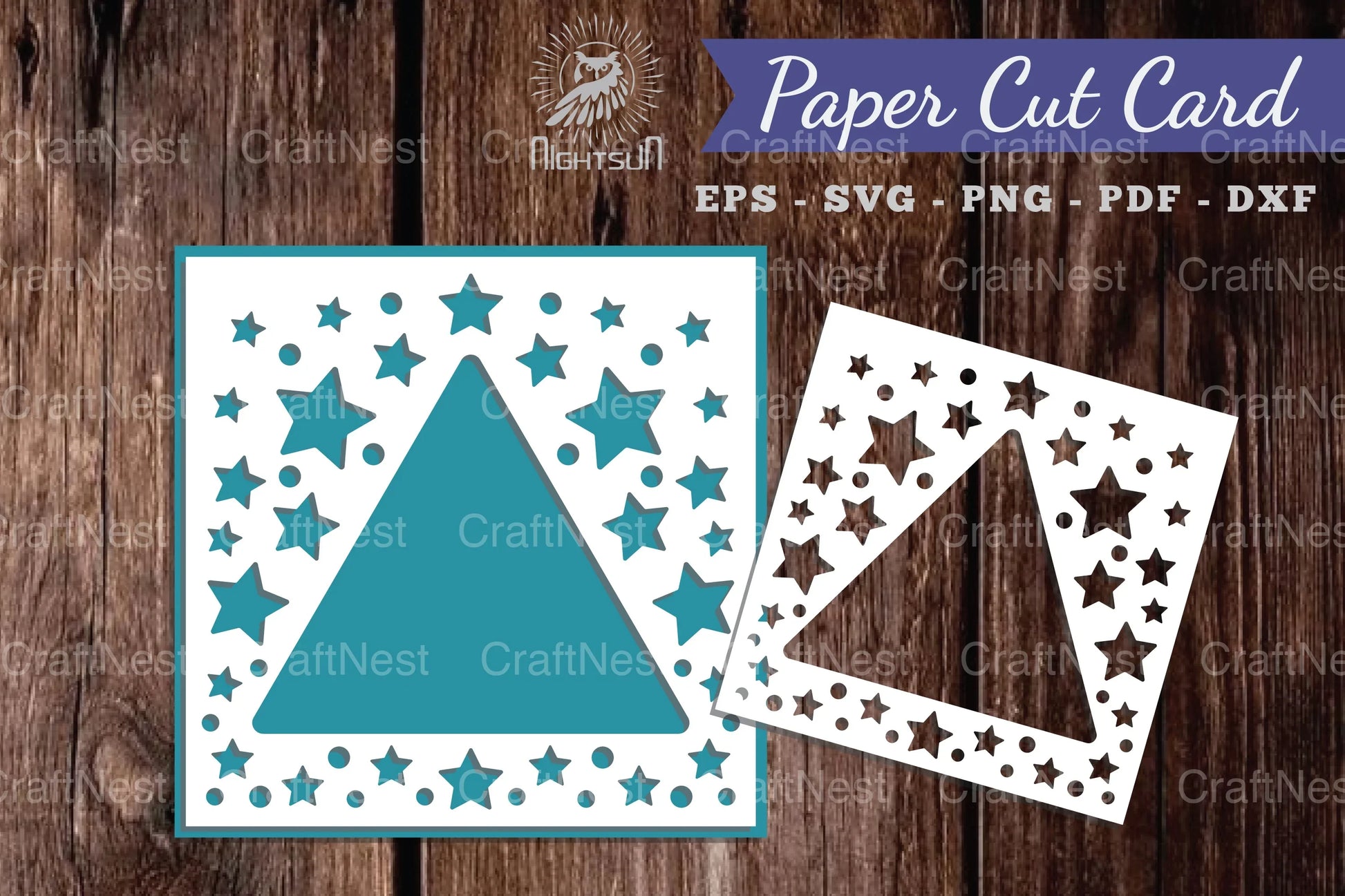 Parkling Stars Papercut Card SVG Bundle - CraftNest - Digital Crafting and Art