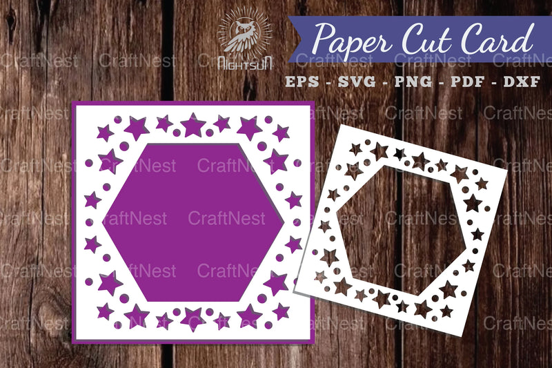 Parkling Stars Papercut Card SVG Bundle - CraftNest - Digital Crafting and Art
