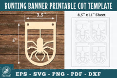 Spider Bunting Banner Printable - Clipart Bundle - CraftNest - Digital Crafting and Art