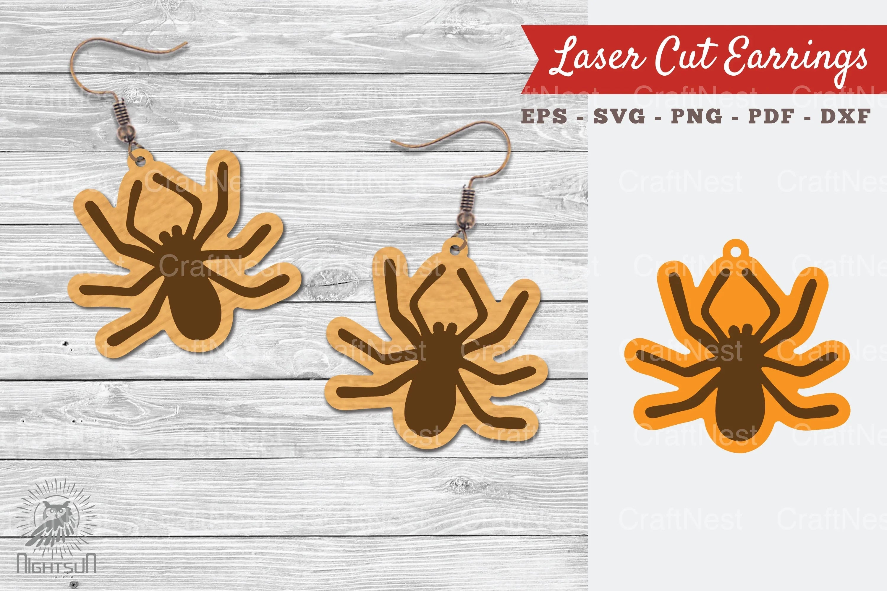 Spider Laser Cut Earrings SVG Design Bundle - CraftNest - Digital Crafting and Art