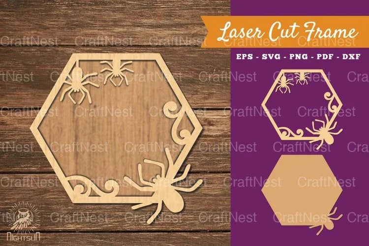 Spider Laser Cut Frame SVG Bundle - CraftNest - Digital Crafting and Art