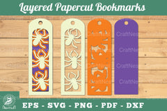Spider Layered Papercut Bookmarks Clipart Bundle - CraftNest - Digital Crafting and Art