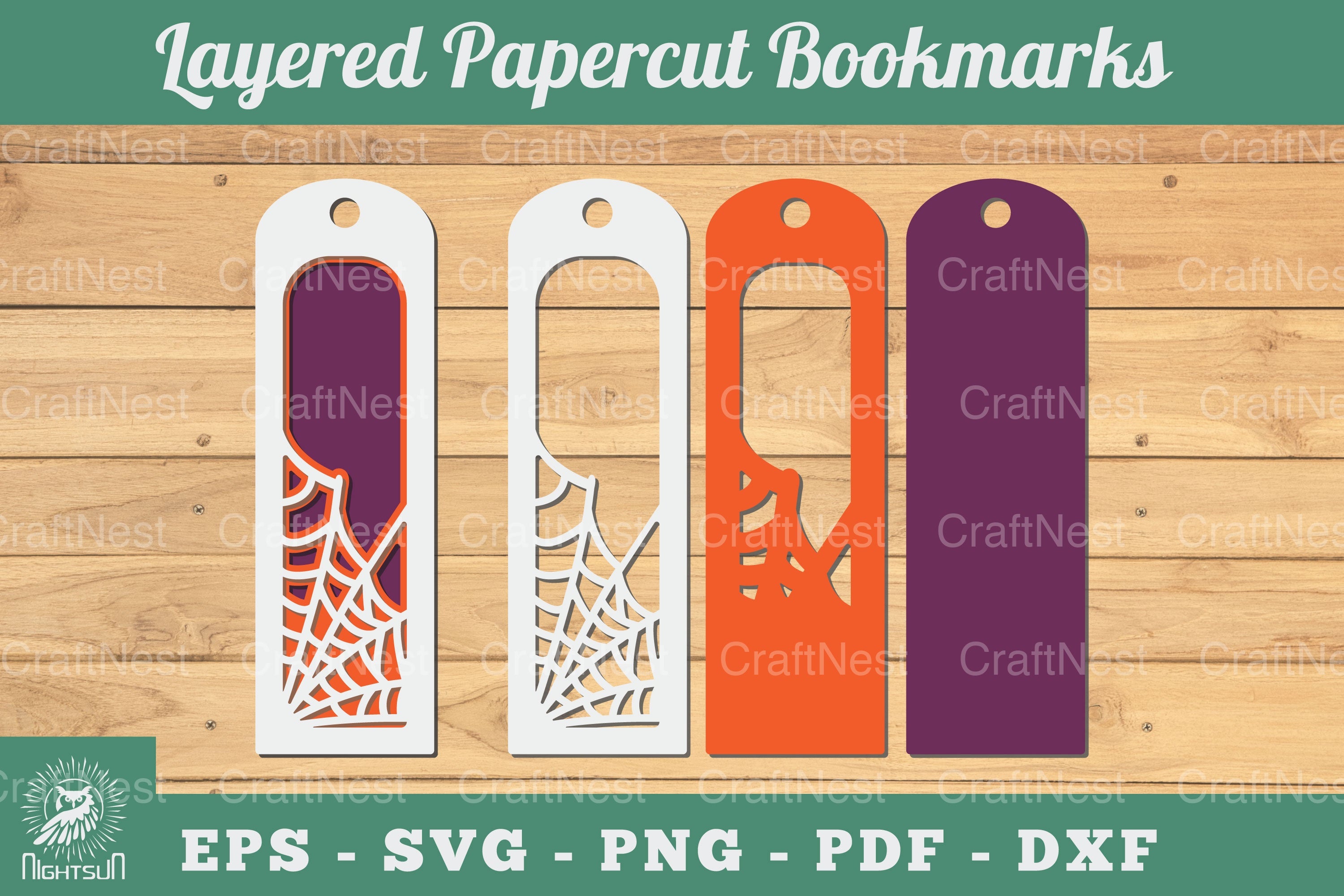 3D Spider Web Papercut Bookmarks SVG Bundle - CraftNest - Digital Crafting and Art