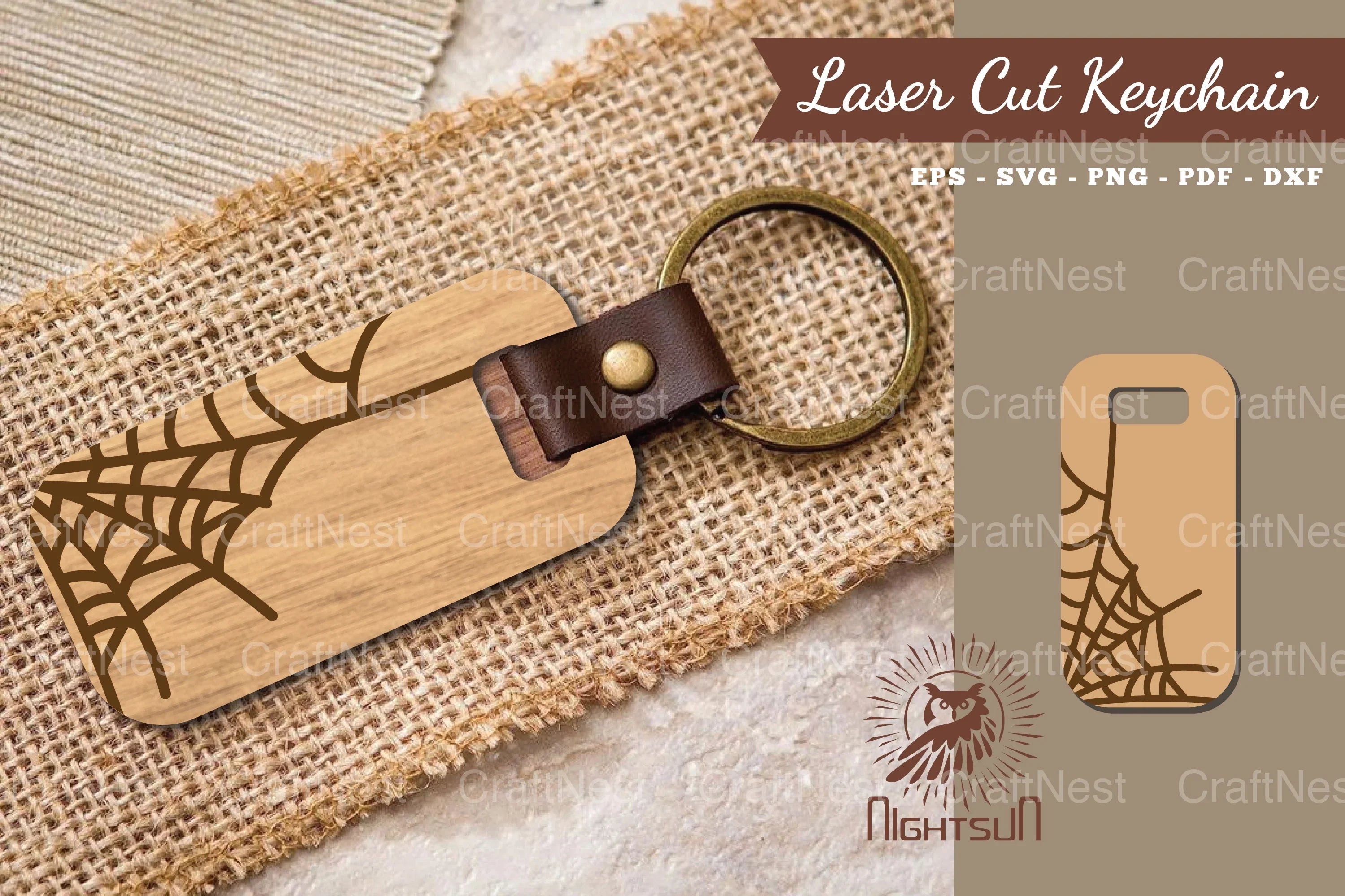 Spider Webs Laser Cut Keychain Design Bundle - CraftNest - Digital Crafting and Art