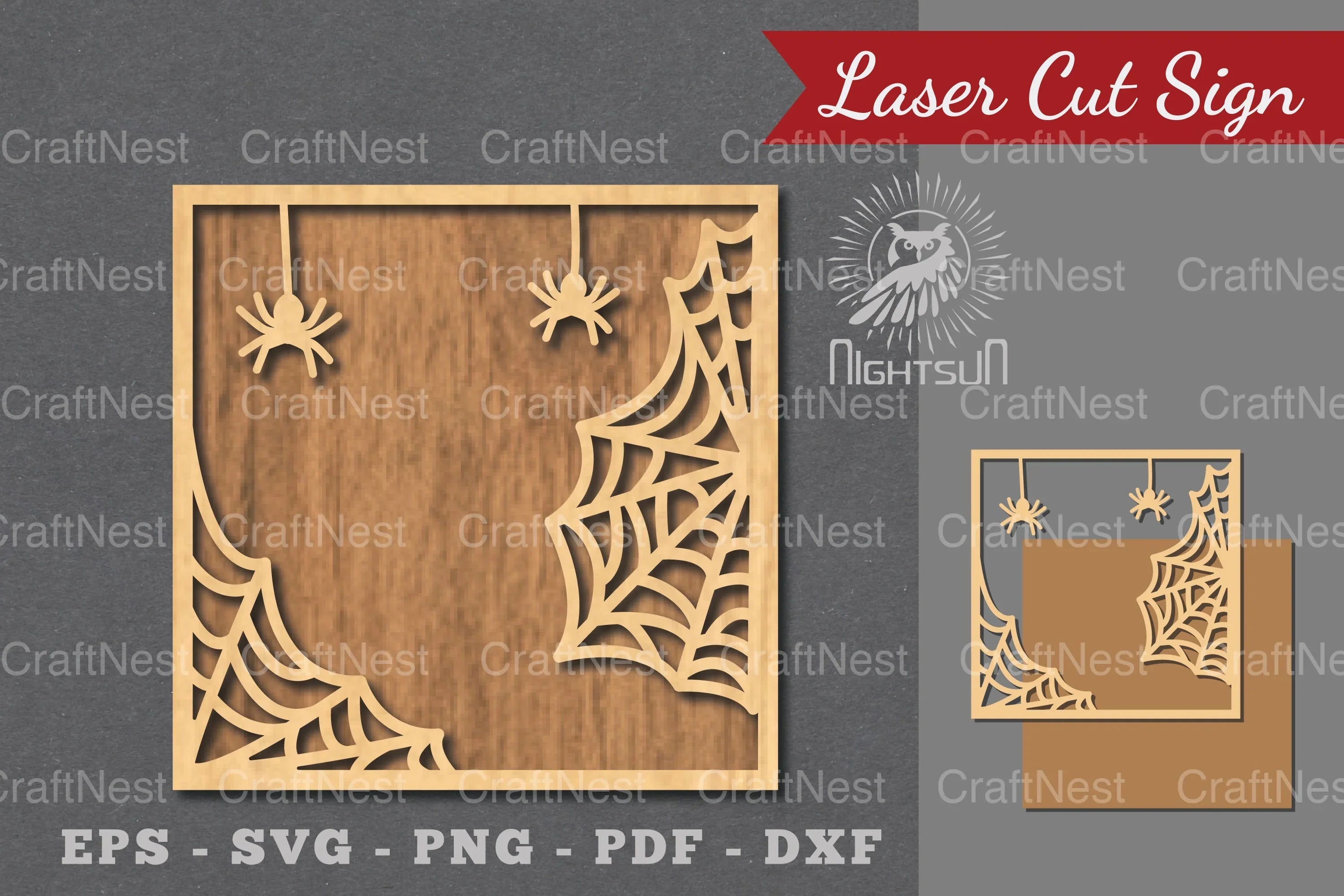 Spider Webs Laser Cut Sign Clipart Bundle - CraftNest - Digital Crafting and Art