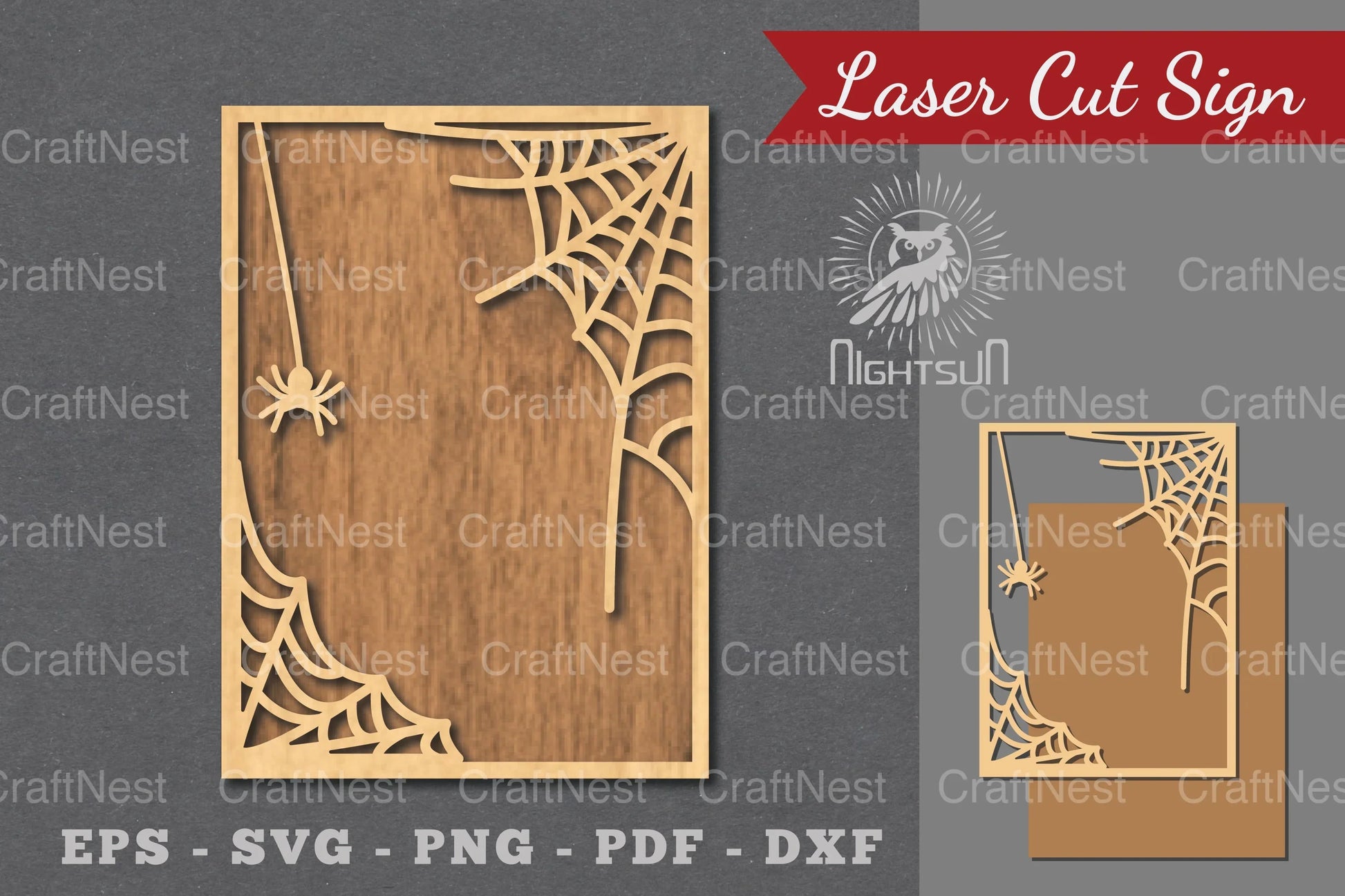 Spider Webs Laser Cut Sign Bundle - CraftNest - Digital Crafting and Art