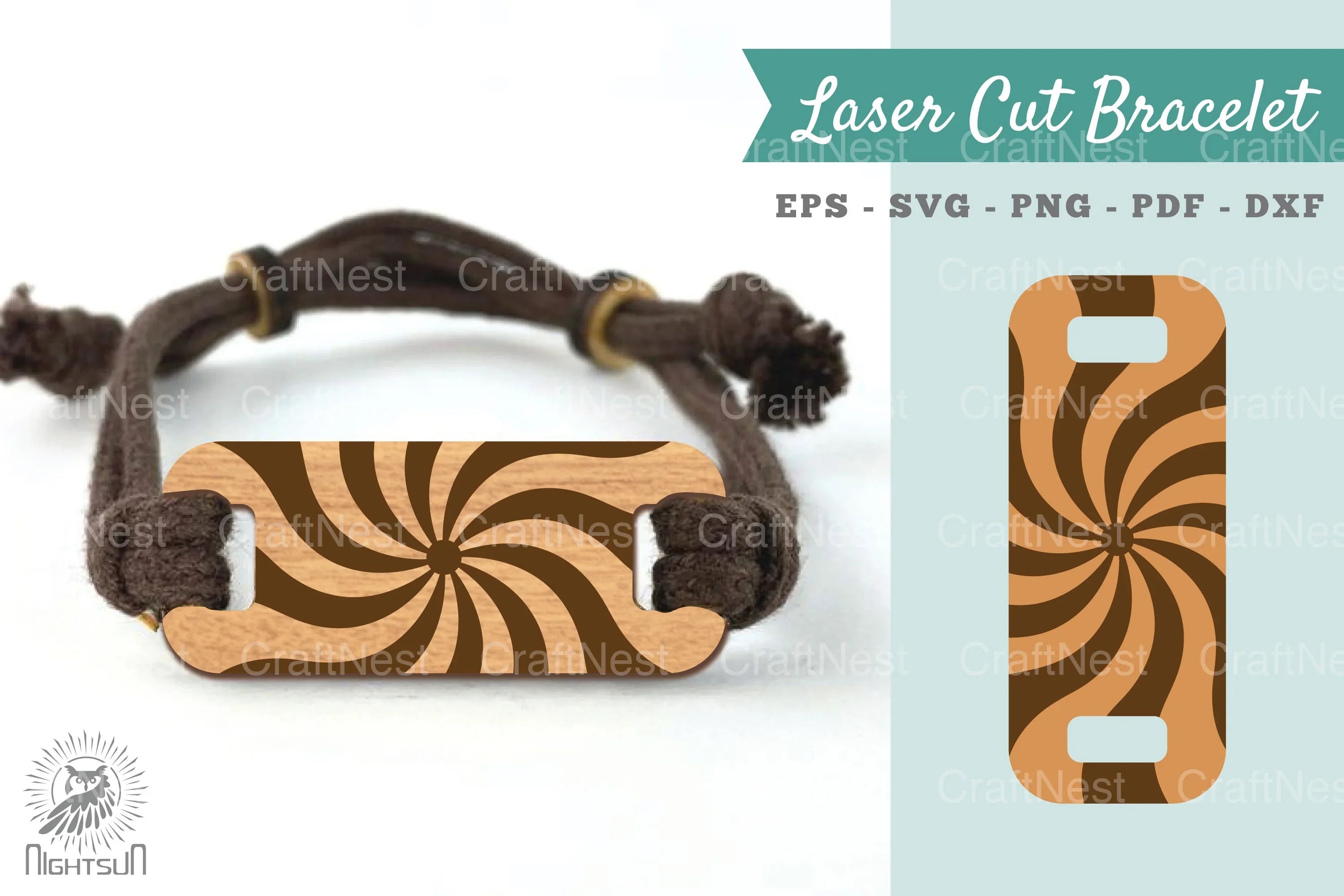 Spiral Circular Laser Cut Bracelet SVG Bundle - CraftNest - Digital Crafting and Art
