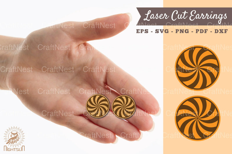 Spiral Circular Laser Cut Earrings Clipart Bundle - CraftNest - Digital Crafting and Art