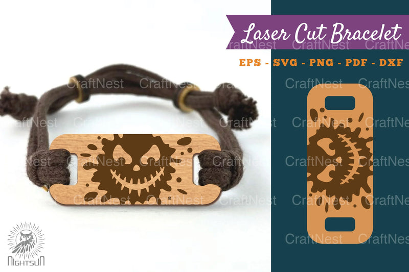 Ghost Face Laser Cut Bracelet SVG Bundle - CraftNest - Digital Crafting and Art