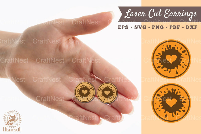 Splash Laser Cut Earrings SVG Design Bundle - CraftNest - Digital Crafting and Art