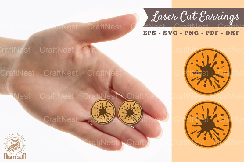 Splash Laser Cut Earrings SVG Design Bundle - CraftNest - Digital Crafting and Art
