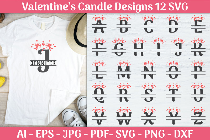 Split Alphabet Valentine SVG Bundle 2 - CraftNest - Digital Crafting and Art