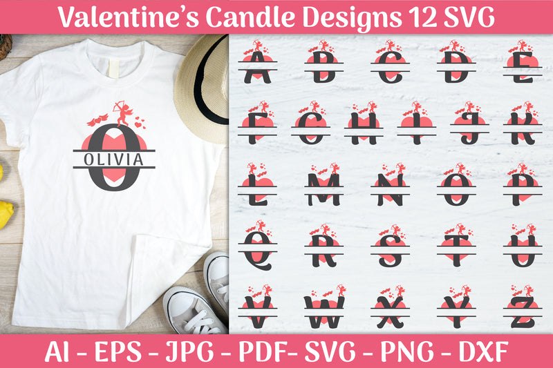 Split Alphabet Valentine SVG Bundle - CraftNest - Digital Crafting and Art