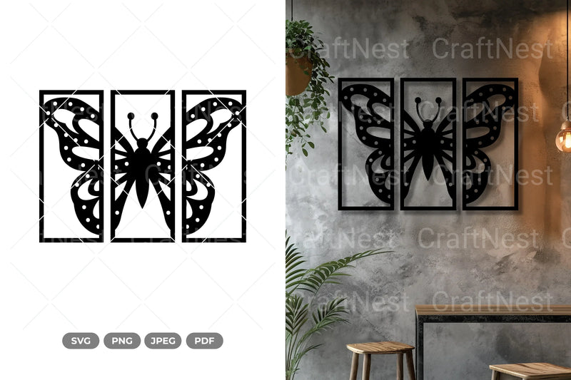 Split Butterfly Wall Decor SVG Bundle - CraftNest - Digital Crafting and Art
