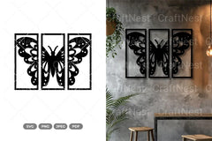 Split Butterfly Wall Decor SVG Bundle Clipart - CraftNest - Digital Crafting and Art