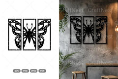 Split Butterfly Wall Decor SVG Bundle Clipart - CraftNest - Digital Crafting and Art