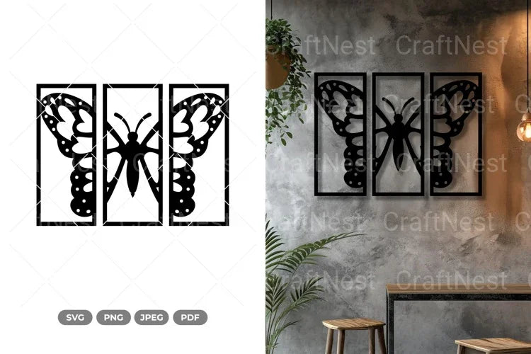 Butterfly Design Split Split Butterfly Wall Decor SVG Bundle