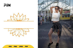Split Sunflower Border SVG Bundle - CraftNest - Digital Crafting and Art