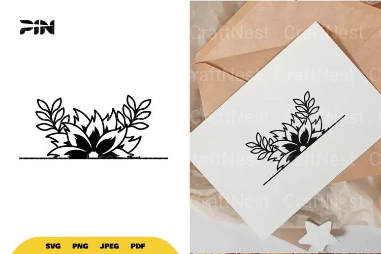 Split Sunflower Border SVG Bundle - CraftNest - Digital Crafting and Art