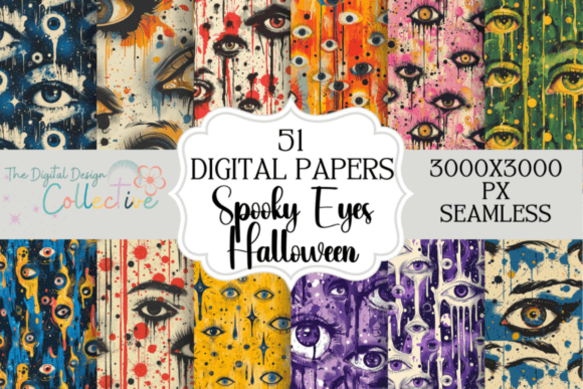 Spooky Eyes Seamless Halloween Crafting Papers