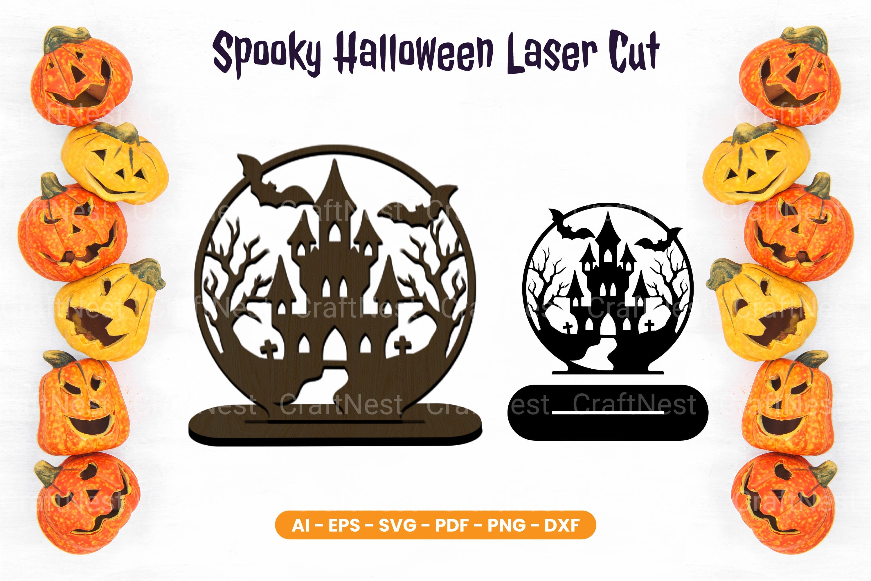 Spooky Halloween Laser Cut Stand SVG Bundle