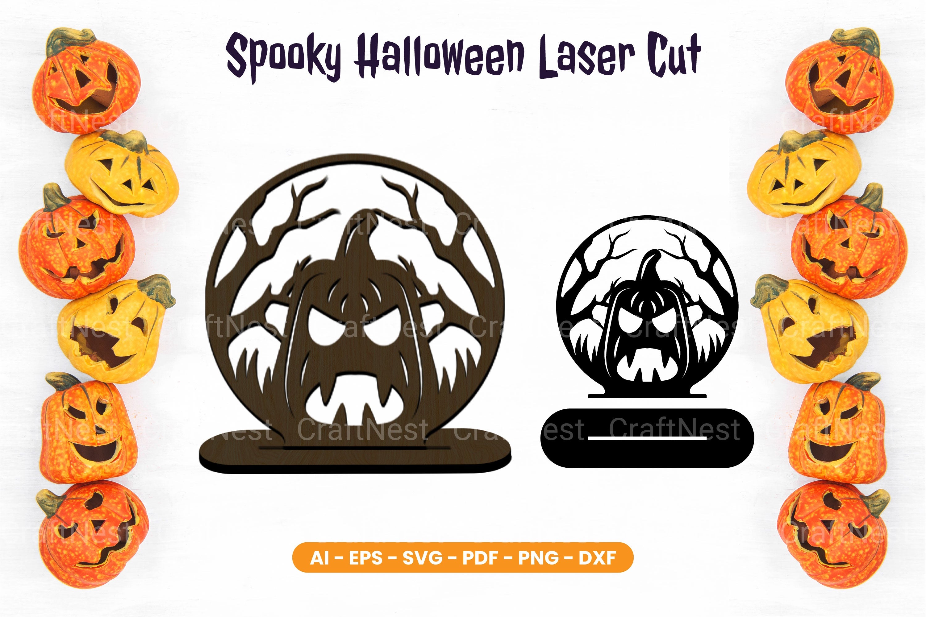 Spooky Halloween Laser Cut Stand SVG Bundle
