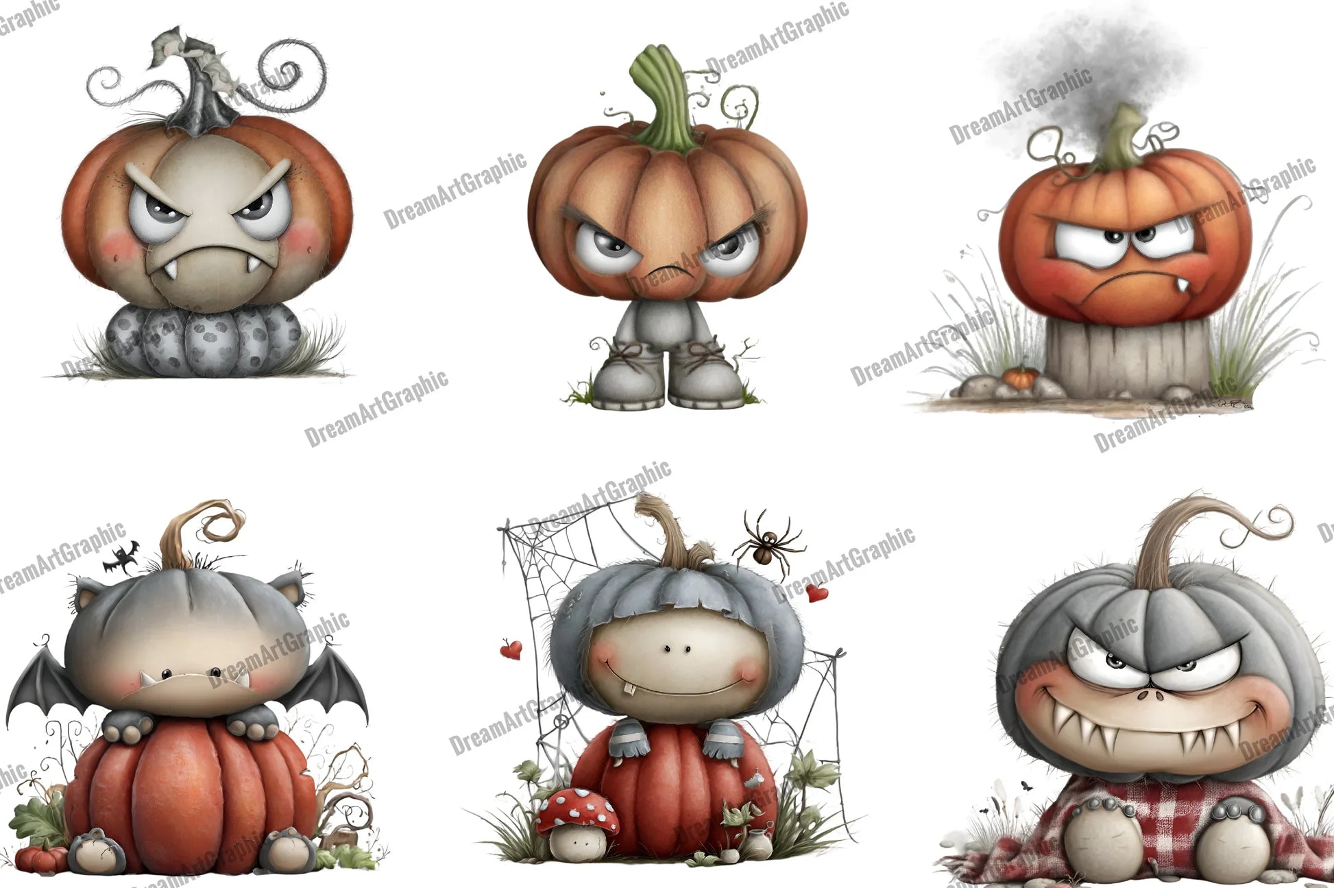 Spooky Pumpkin Halloween Clipart Bundle - CraftNest - Digital Crafting and Art