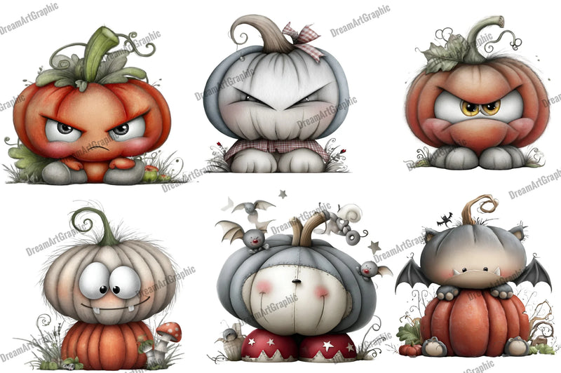 Spooky Pumpkin Halloween Clipart Bundle - CraftNest - Digital Crafting and Art