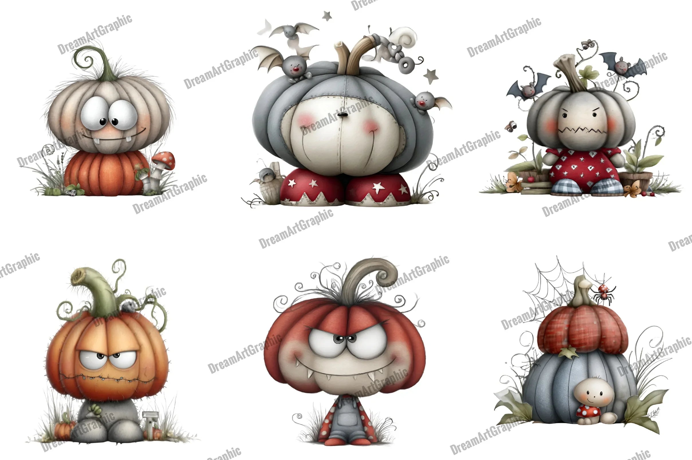 Spooky Pumpkin Halloween Clipart Bundle - CraftNest - Digital Crafting and Art