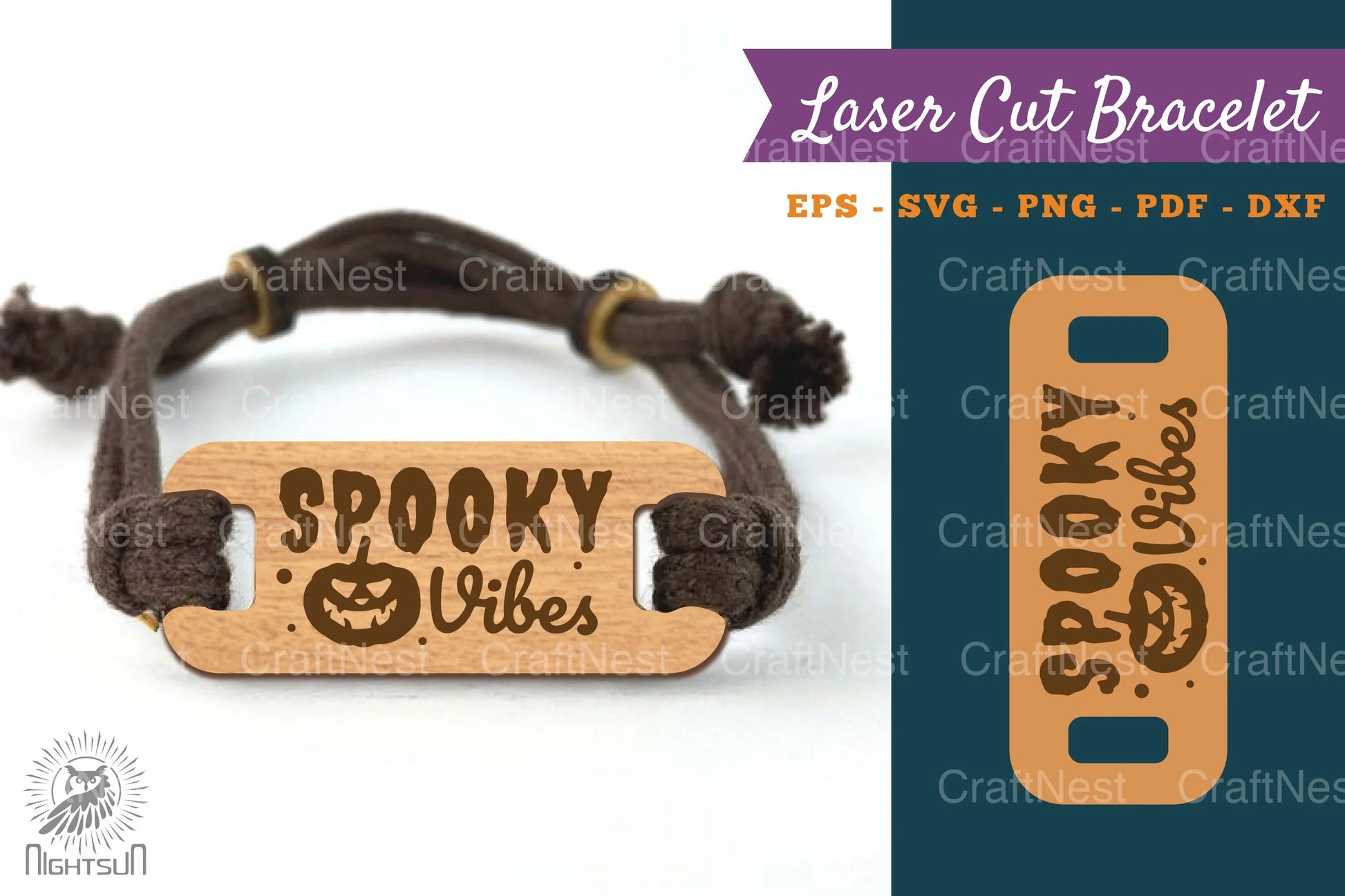 Spooky Vibes Laser Cut Bracelet SVG Design Bundle - CraftNest - Digital Crafting and Art