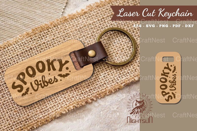 Spooky Vibes Laser Cut Keychain Design Bundle - CraftNest - Digital Crafting and Art