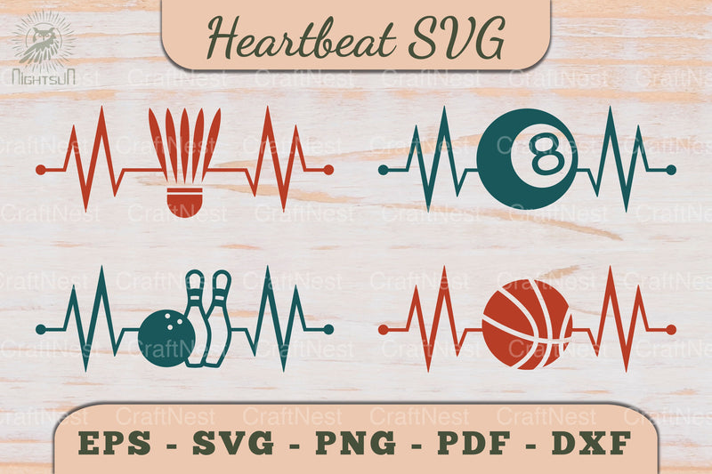 Sport Heartbeat SVG Bundle - CraftNest - Digital Crafting and Art
