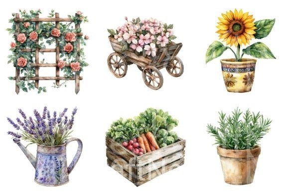 Spring Gardening Girl Clipart Bundle - CraftNest - Digital Crafting and Art