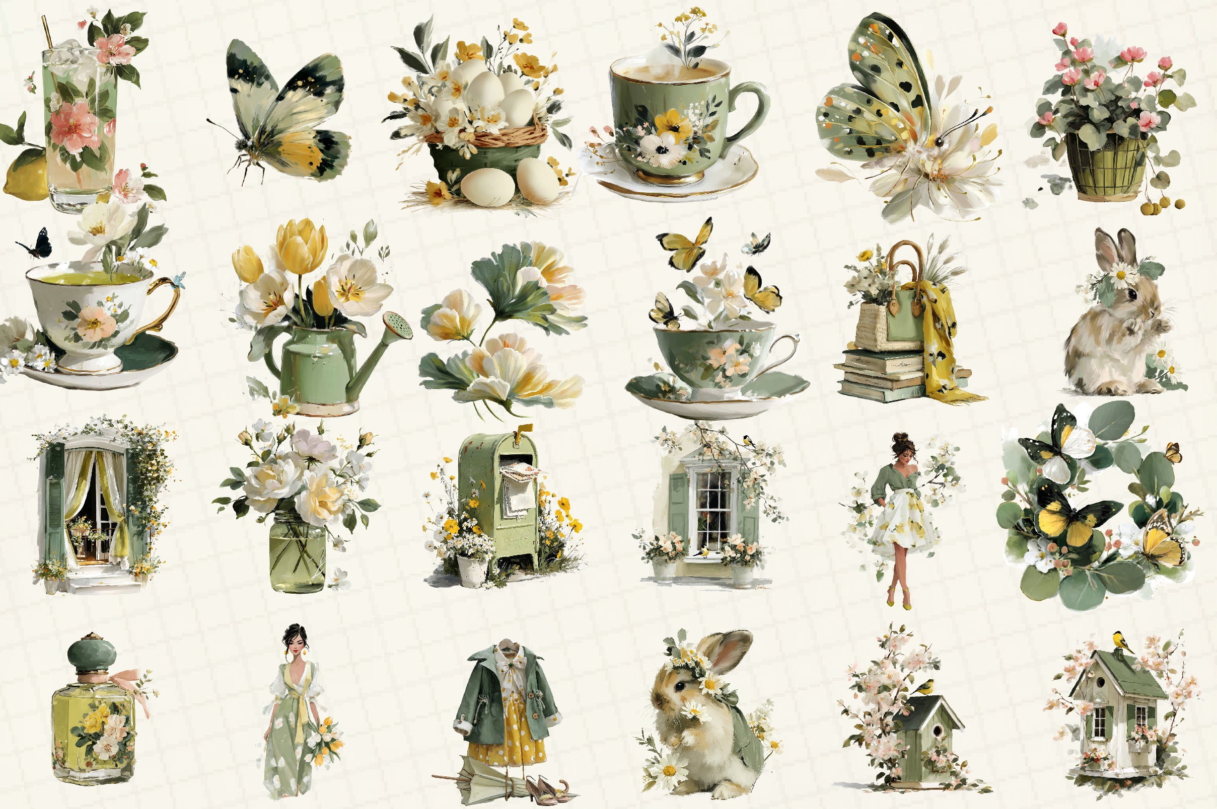 Spring Clipart Bundle Set