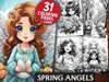 Spring Angels Coloring Books