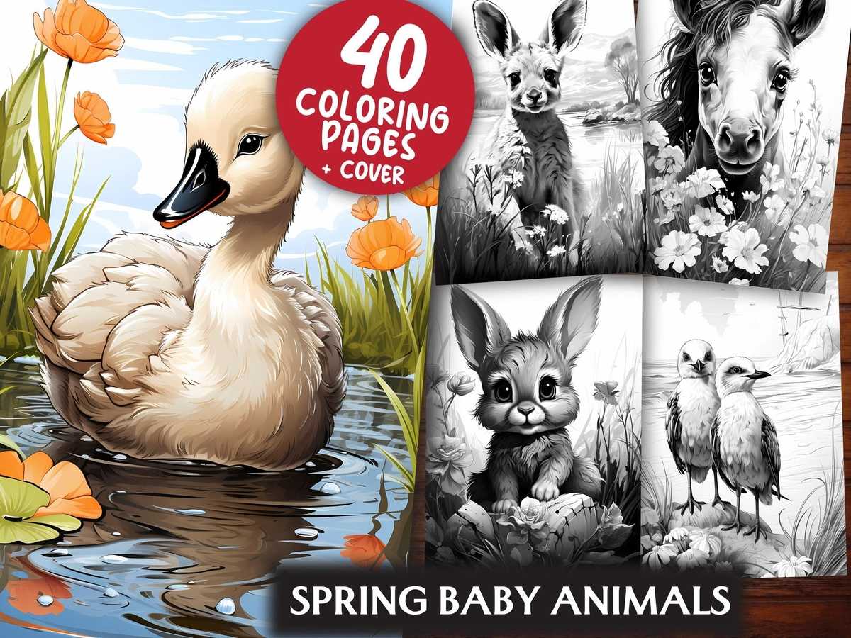 Spring Baby Animals Coloring Books - CraftNest