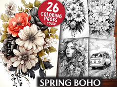 Spring Boho Coloring Books - CraftNest