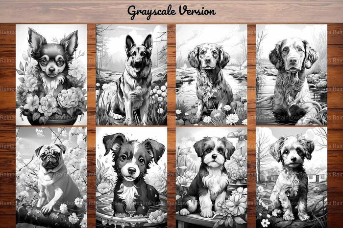 Spring Dogs Coloring Books