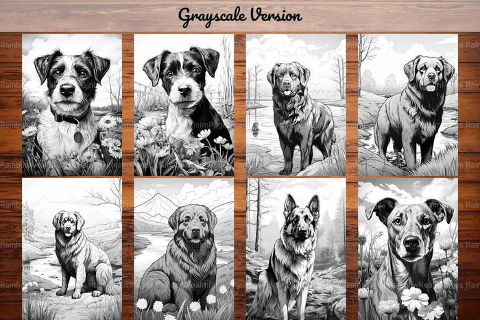 Spring Dogs Coloring Books