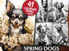 Spring Dogs Coloring Books