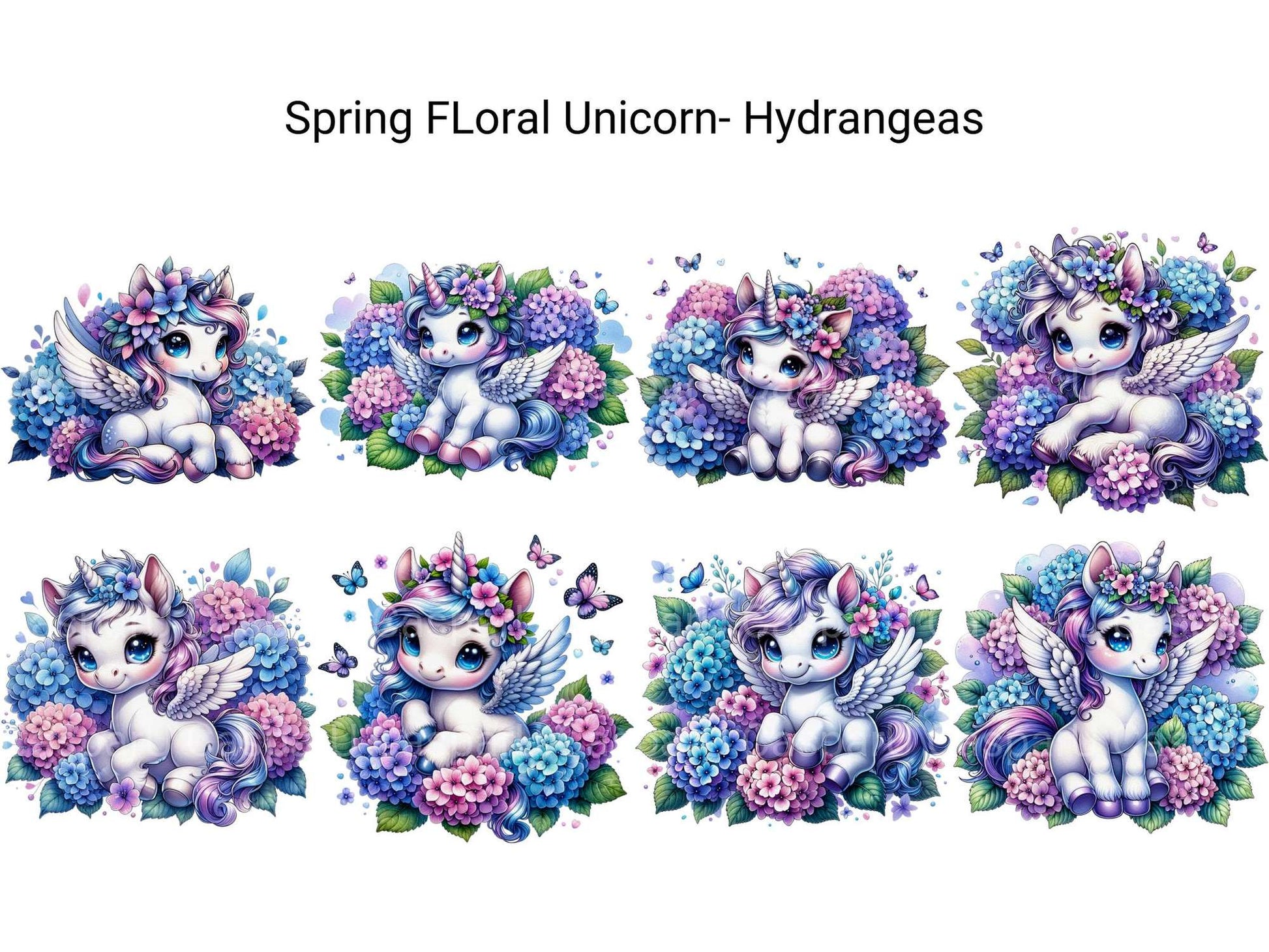 Spring Floral Unicorn Hydrangeas - CraftNest - Digital Crafting and Art