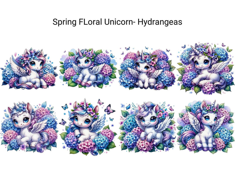 Spring Floral Unicorn Hydrangeas - CraftNest - Digital Crafting and Art