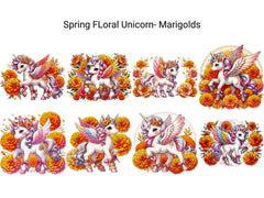 Spring Floral Unicorn Marigolds - CraftNest - Digital Crafting and Art