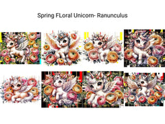 Spring Floral Unicorn Ranunculus - CraftNest - Digital Crafting and Art