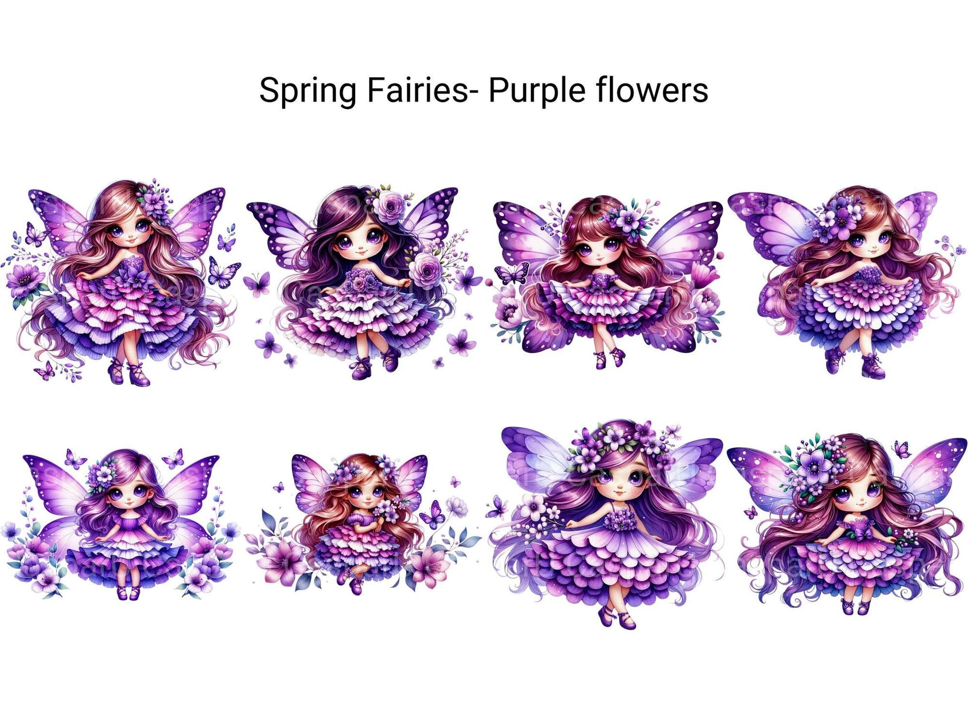 Spring Fairies Purple Flowers - CraftNest - Digital Crafting and Art
